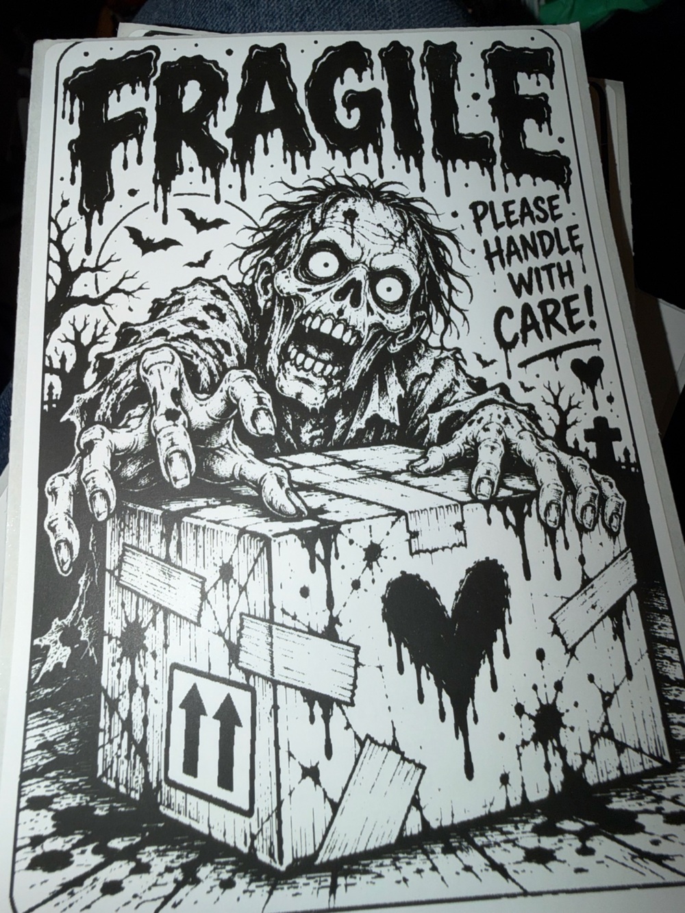 Zombie Fragile 4x6 50 count